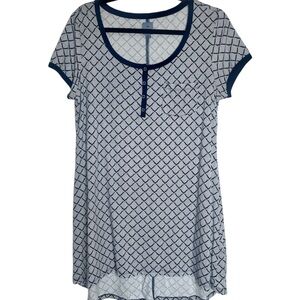 Jane and Bleecker Nightgown, Navy Blue and White, Size M